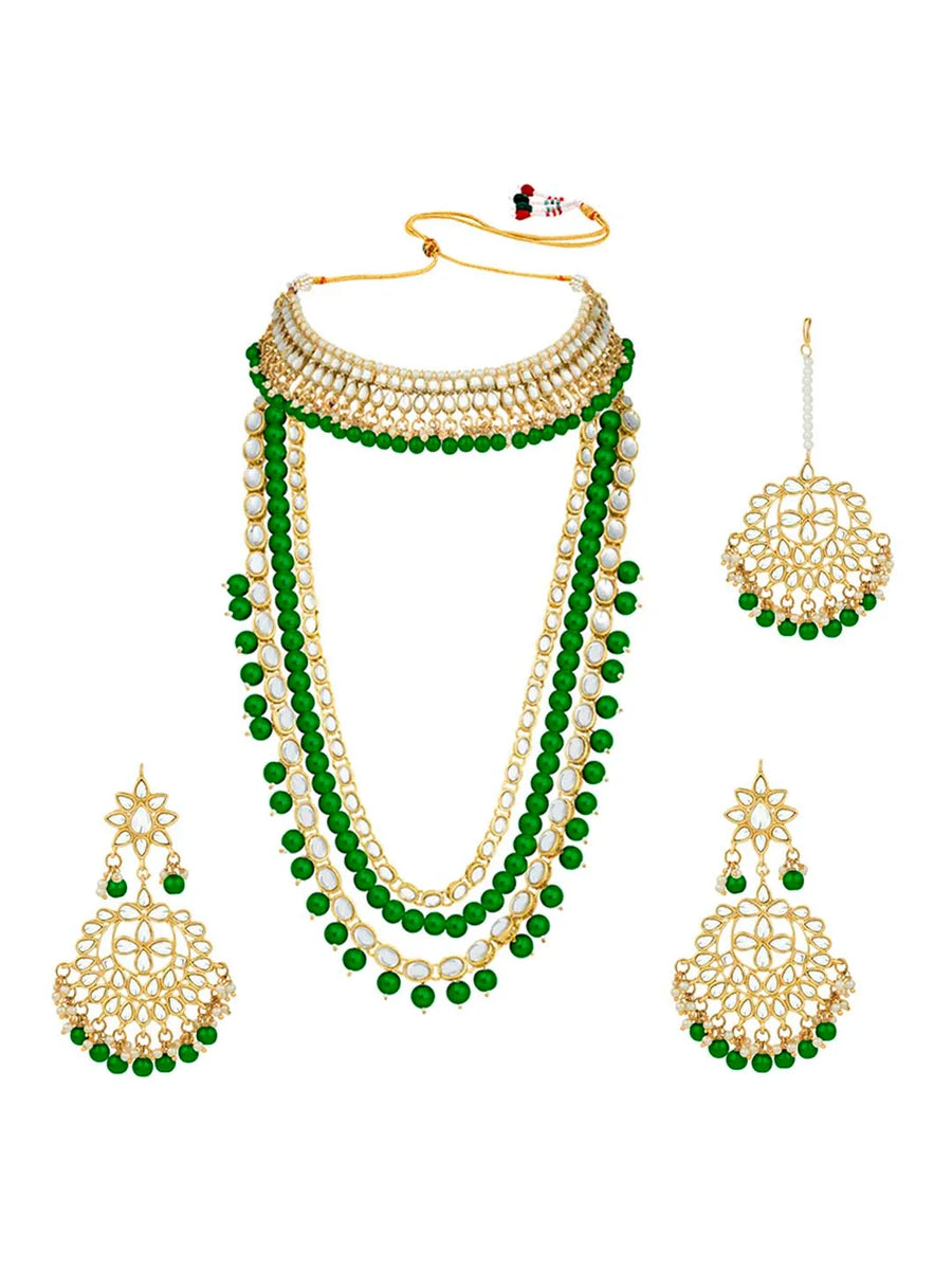 Emerald Enchantment Bridal Jewellery Set | Regal Bridal Collection by Peora