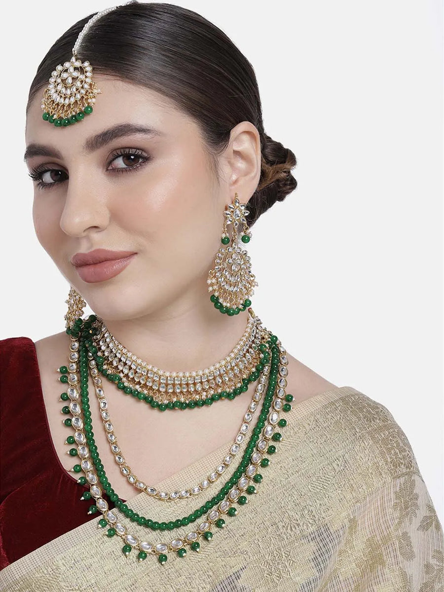 Emerald Enchantment Bridal Jewellery Set | Regal Bridal Collection by Peora