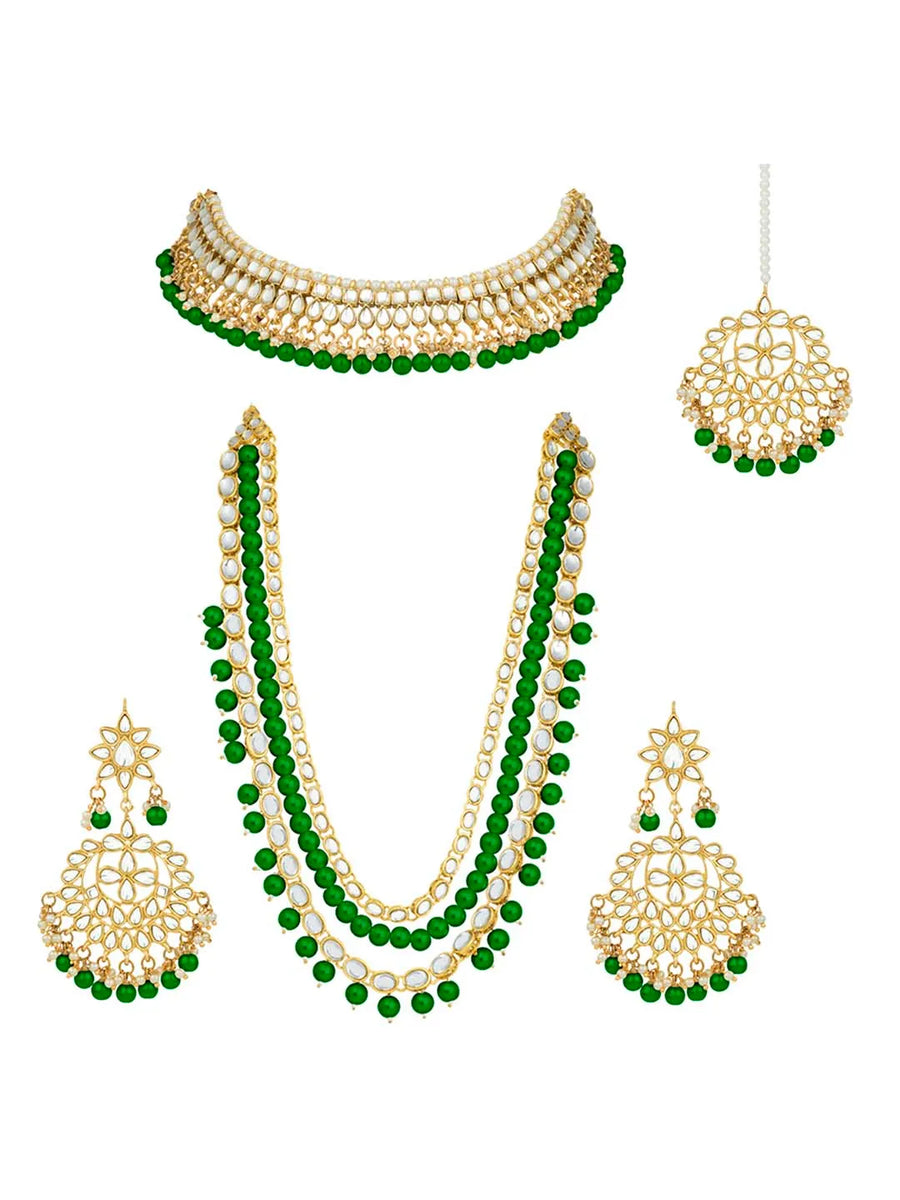 Emerald Enchantment Bridal Jewellery Set | Regal Bridal Collection by Peora