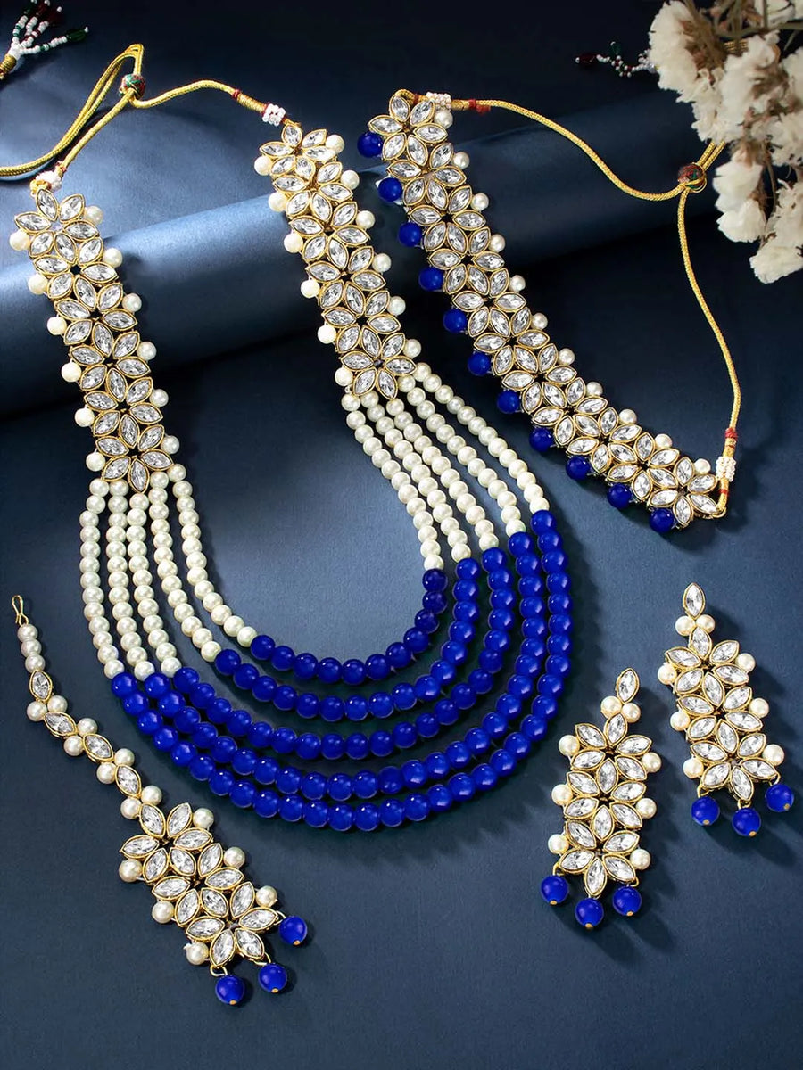 Bridal Bloom Kundan & Pearl Set | Elegant Bridal Jewellery by Peora