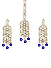 Bridal Bloom Kundan & Pearl Set - Blue Faux