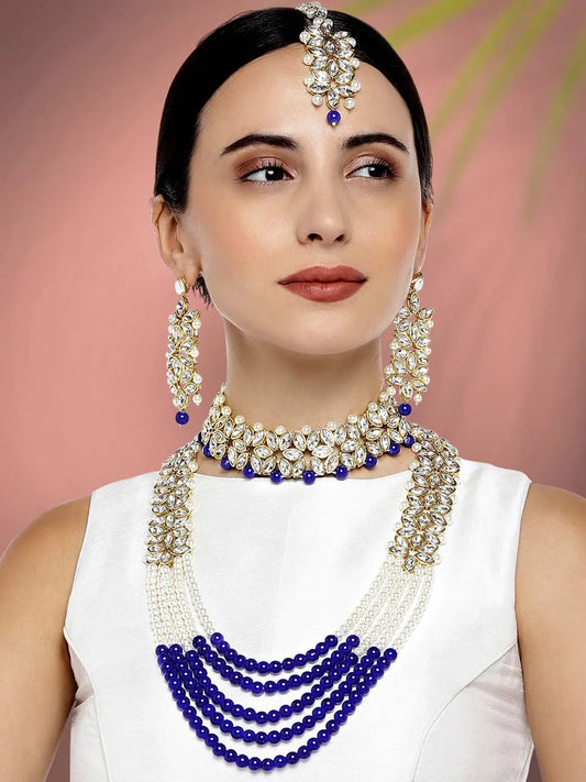 Bridal Bloom Kundan & Pearl Set | Elegant Bridal Jewellery by Peora