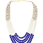 Bridal Bloom Kundan & Pearl Set - Blue Faux