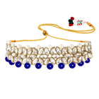 Bridal Bloom Kundan & Pearl Set - Blue Faux