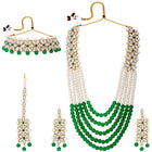 Bridal Bloom Kundan & Pearl Set - Green