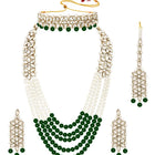 Bridal Bloom Kundan & Pearl Set - Green