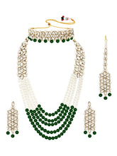 Bridal Bloom Kundan & Pearl Set - Green-1