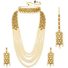 Bridal Bloom Kundan & Pearl Set - Gold