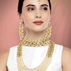 Bridal Bloom Kundan & Pearl Set | Elegant Bridal Jewellery by Peora