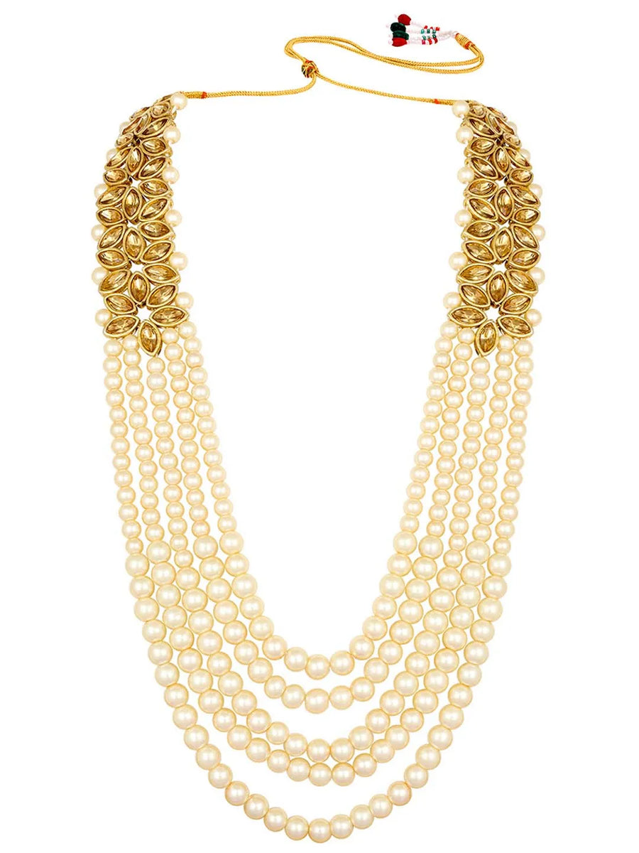 Bridal Bloom Kundan & Pearl Set - Gold