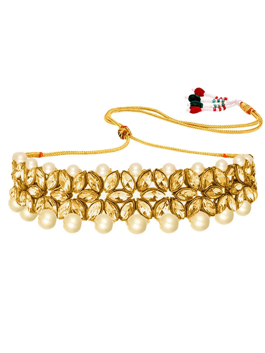 Bridal Bloom Kundan & Pearl Set - Gold