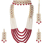 Bridal Bloom Kundan & Pearl Set - Maroon-1