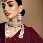 Bridal Bloom Kundan & Pearl Set | Elegant Bridal Jewellery by Peora
