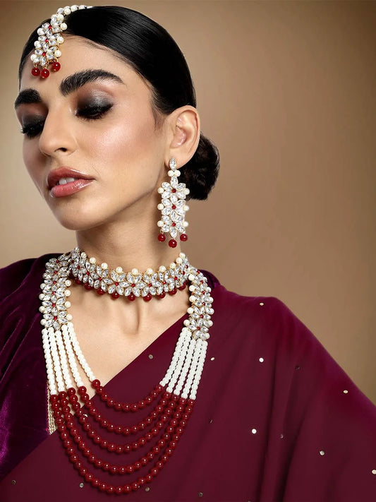 Bridal Bloom Kundan & Pearl Set | Elegant Bridal Jewellery by Peora