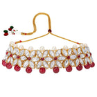Bridal Bloom Kundan & Pearl Set - Maroon-1