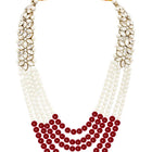 Bridal Bloom Kundan & Pearl Set - Maroon