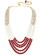 Bridal Bloom Kundan & Pearl Set - Maroon