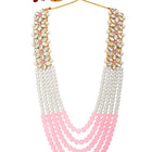 Bridal Bloom Kundan & Pearl Set - Pink