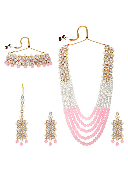 Bridal Bloom Kundan & Pearl Set | Elegant Bridal Jewellery by Peora