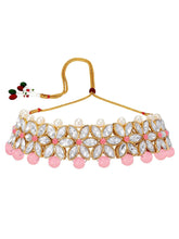 Bridal Bloom Kundan & Pearl Set - Pink