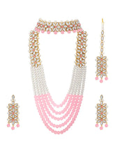 Bridal Bloom Kundan & Pearl Set - Pink