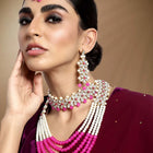 Bridal Bloom Kundan & Pearl Set | Elegant Bridal Jewellery by Peora