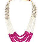 Bridal Bloom Kundan & Pearl Set - Rani Pink