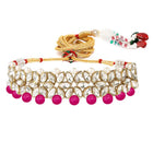 Bridal Bloom Kundan & Pearl Set - Rani Pink