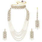 Bridal Bloom Kundan & Pearl Set - White