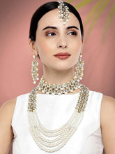 Bridal Bloom Kundan & Pearl Set - White