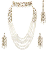Bridal Bloom Kundan & Pearl Set - White