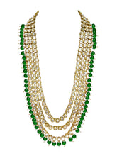 Lush Charms Green Kundan and Faux Beads Bridal Set