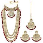 Lush Charms Kundan & Beads Bridal Set - Maroon