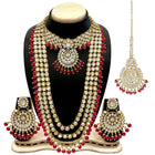 Lush Charms Kundan & Beads Bridal Set - Maroon