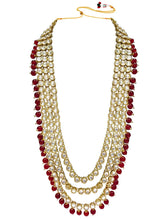 Lush Charms Kundan & Beads Bridal Set - Maroon