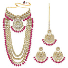 Lush Charms Kundan & Beads Bridal Set - Rani Pink