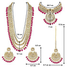 Lush Charms Kundan & Beads Bridal Set - Rani Pink