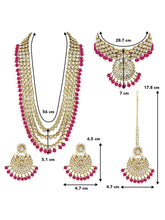 Lush Charms Kundan & Beads Bridal Set - Rani Pink