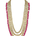 Lush Charms Kundan & Beads Bridal Set - Rani Pink