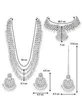 Charming Rhodium White Kundan and Faux Beads Bridal Set