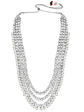 Lush Charms Kundan & Beads Bridal Set - Rhodium White