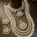 Lush Charms Kundan & Beads Bridal Set - White