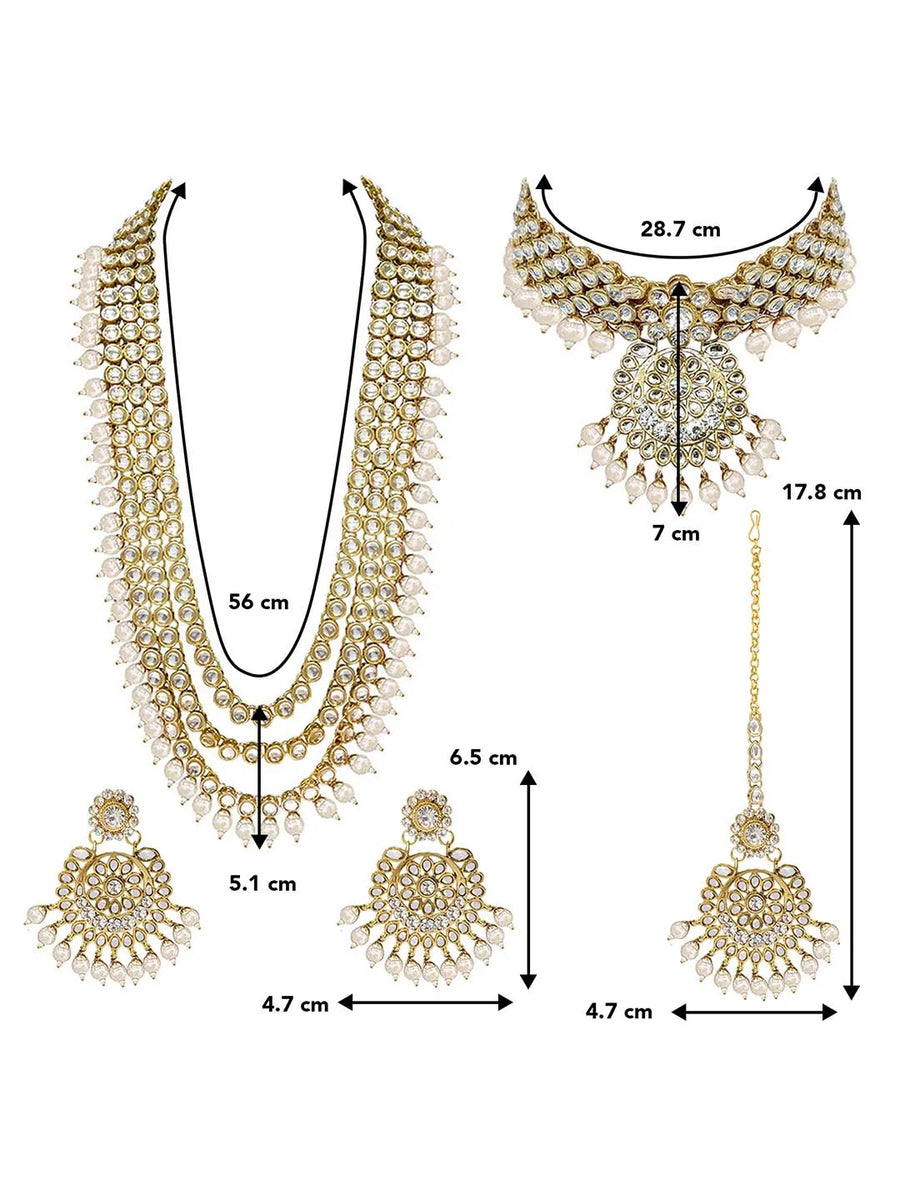 Kundan & Beads Bridal Set by Peora | Traditional Bridal Fashion Jewellery

