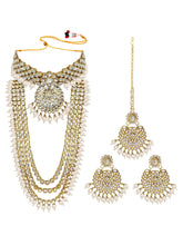 Lush Charms Green Kundan and Faux Beads Bridal Set