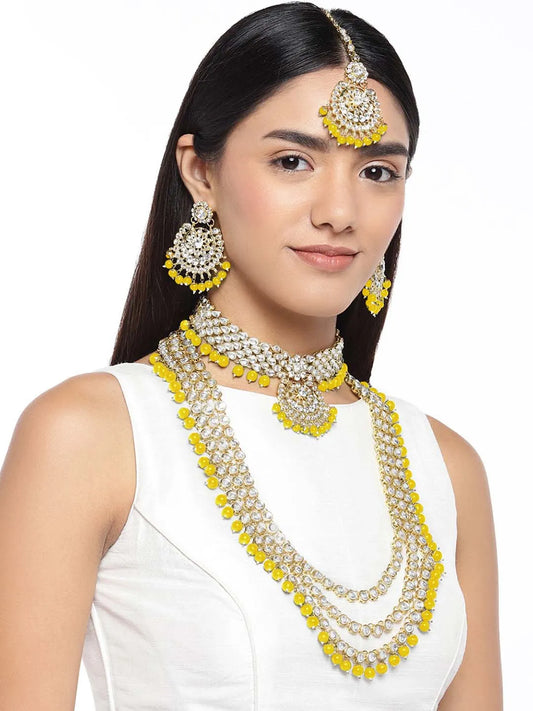 Azure Allure Radiant Bridal Jewellery Set - Yellow