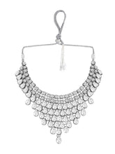 Pure Radiance Silver Plated Stone Necklace Set and Maangtikka