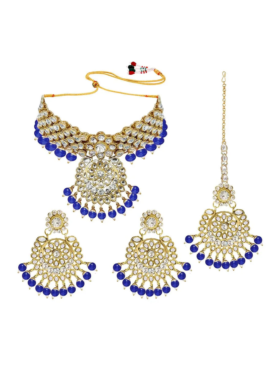 Bridal Glamour Redefined Jewellery Set - Blue