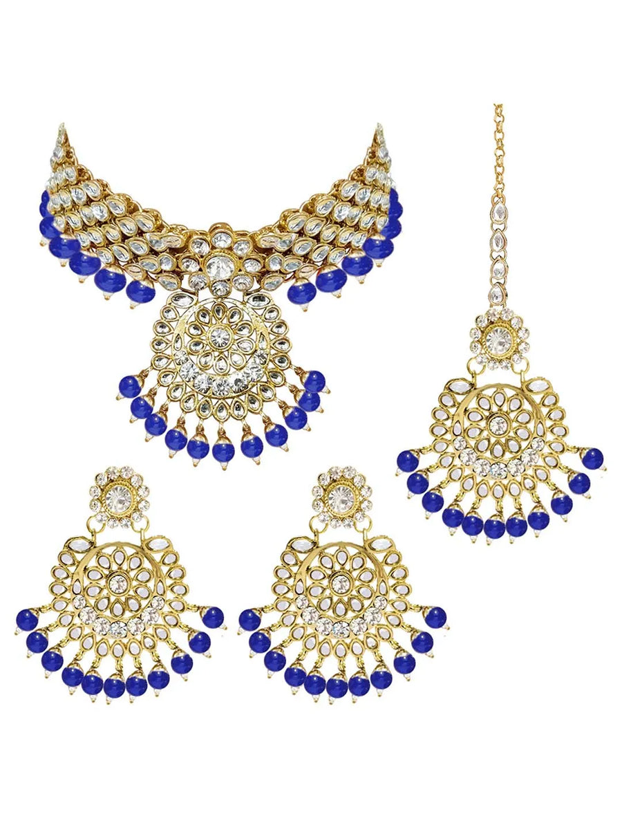 Bridal Glamour Redefined Jewellery Set - Blue