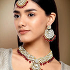 Bridal Glamour Redefined Jewellery Set - Maroon