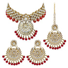 Bridal Glamour Redefined Jewellery Set - Maroon